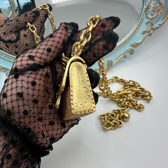 Anthropologie Fashion Tassel Silver Chain Belt with mini Bag Trendy! - Picture 9 of 16